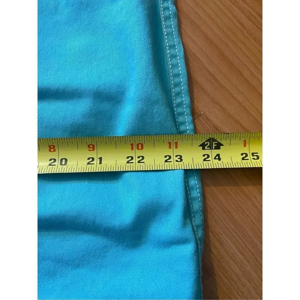 Lands End Turquoise Denim Mini Skirt Women’s Size 18